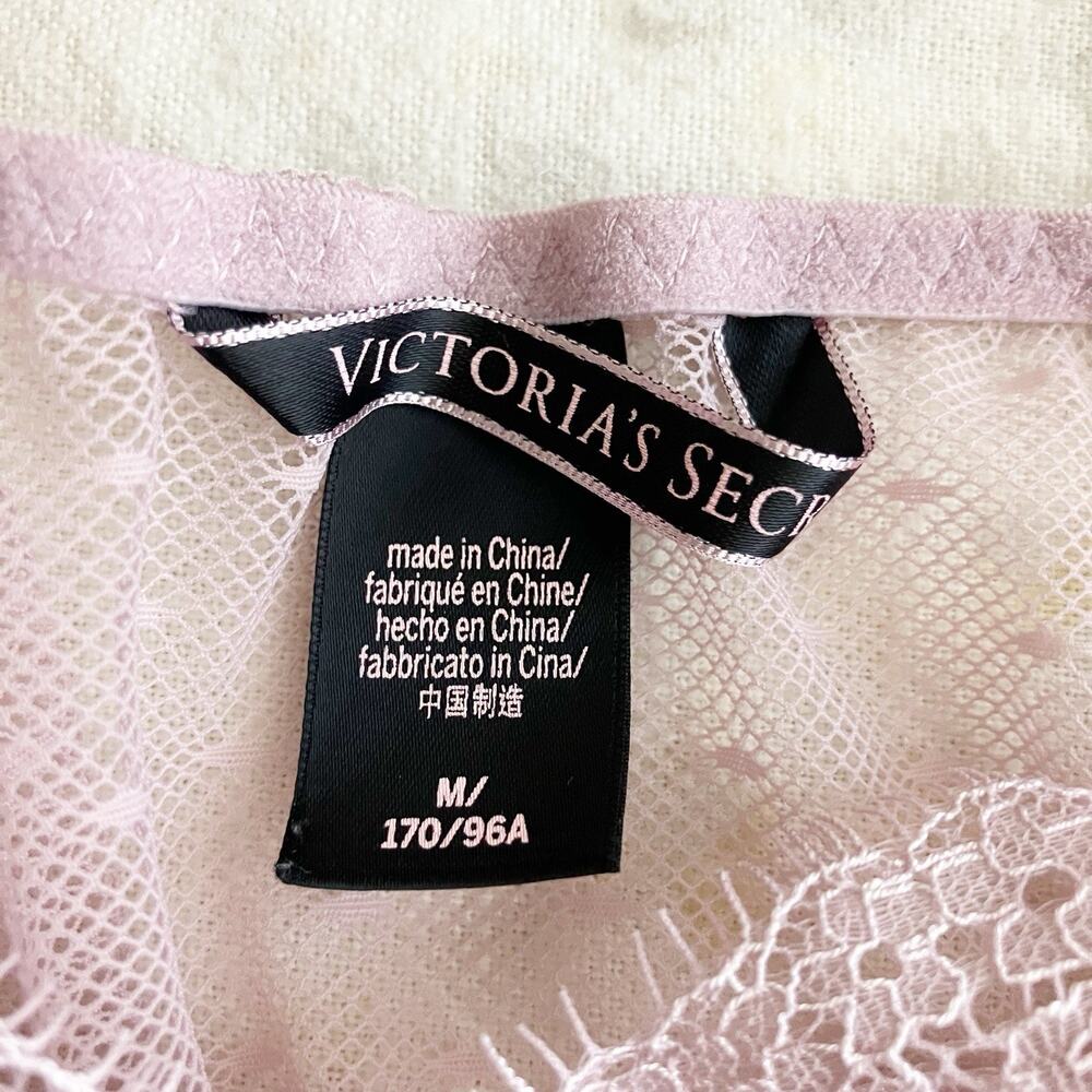 Victoria's Secret Medium Lace Thong Teddy Mauve Crossback Purple Pink Lingerie - Picture 3 of 9